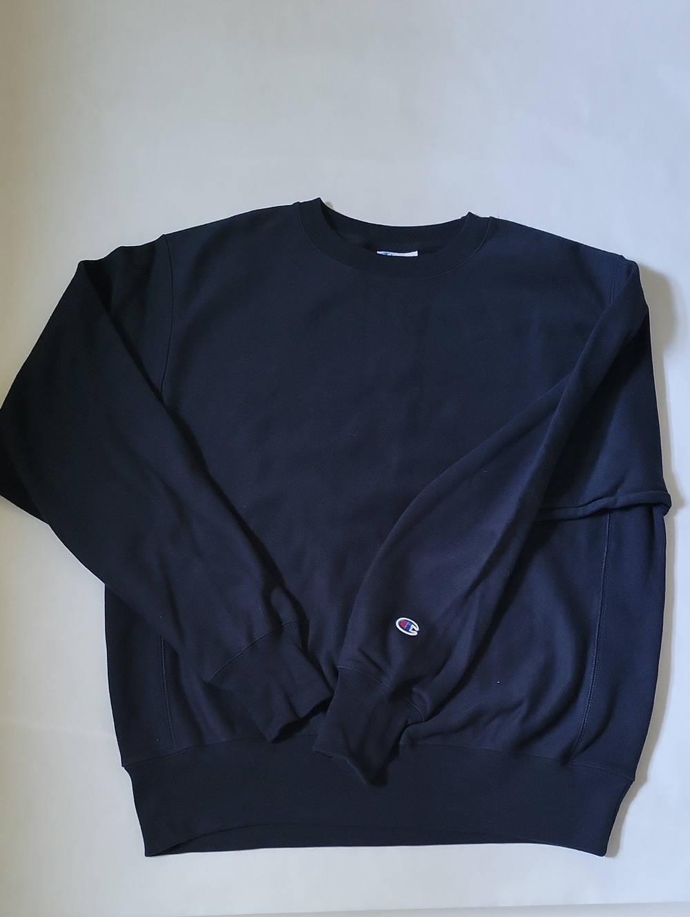 Champion Reverse Weave Crewneck Sweatshirt - Black/Dark Navy sz M